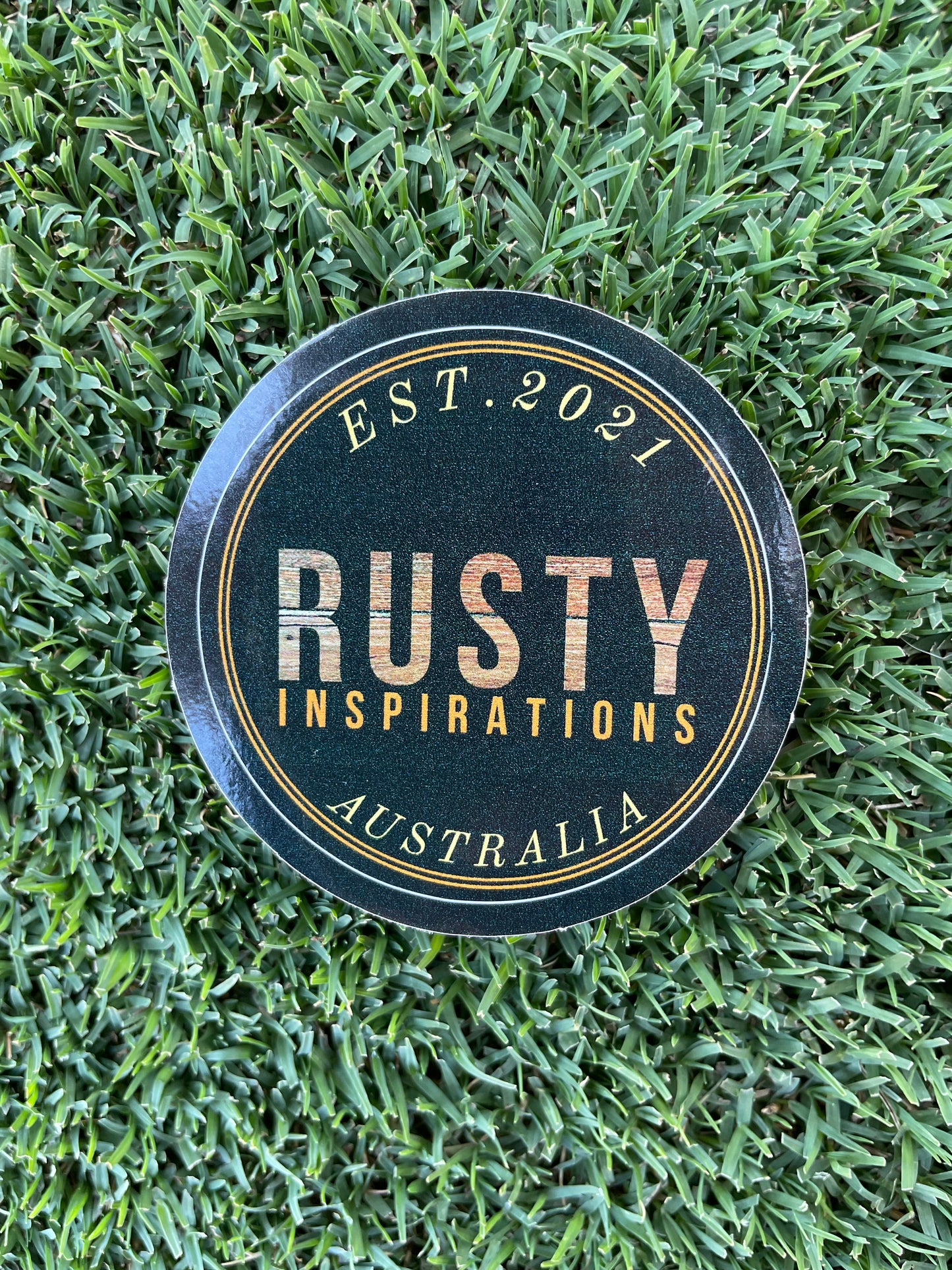 Rusty Inspiration round stickers